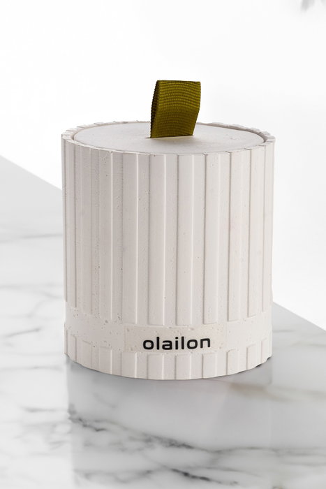Aberto Design Vela Hormigón Ámbar Blanco y Verde 8x8.5 cm